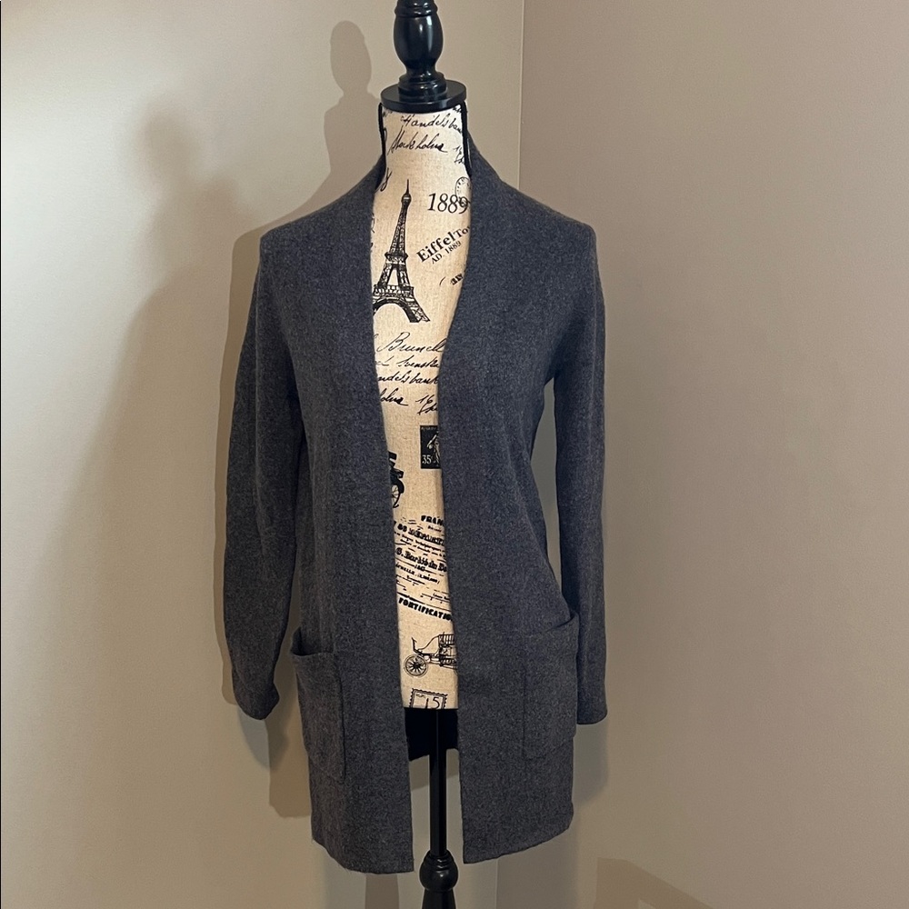 J. Crew Factory Charcoal Open Front Cardigan